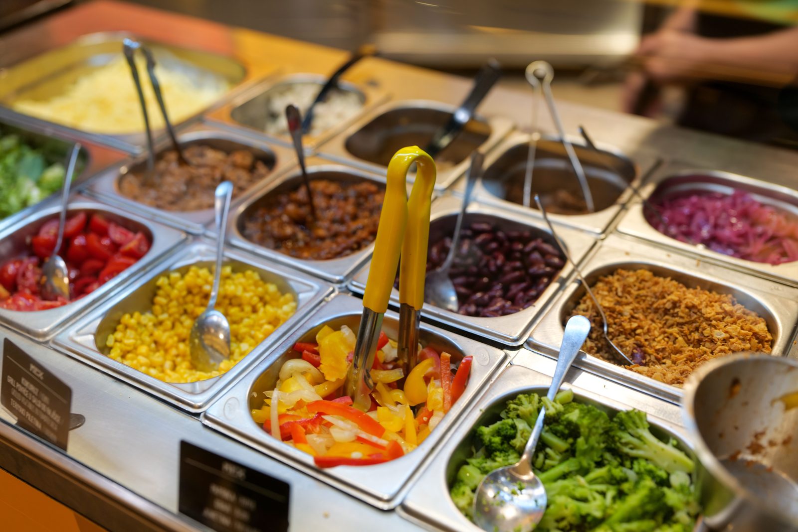 Fresh salad and vegetable bar for workplace meals